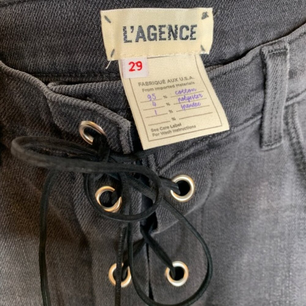 L’Agence Denim Portia Lace Up Mini Skirt 29 NWOT - Picture 2 of 7